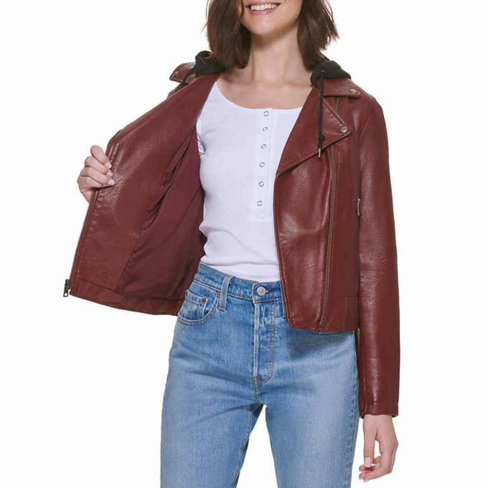 Levi’s - Faux Leather Hooded Jacket
